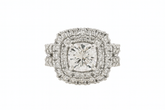 14K White Gold Diamond Round Cut Halo Engagement Ring (1.00 ct)